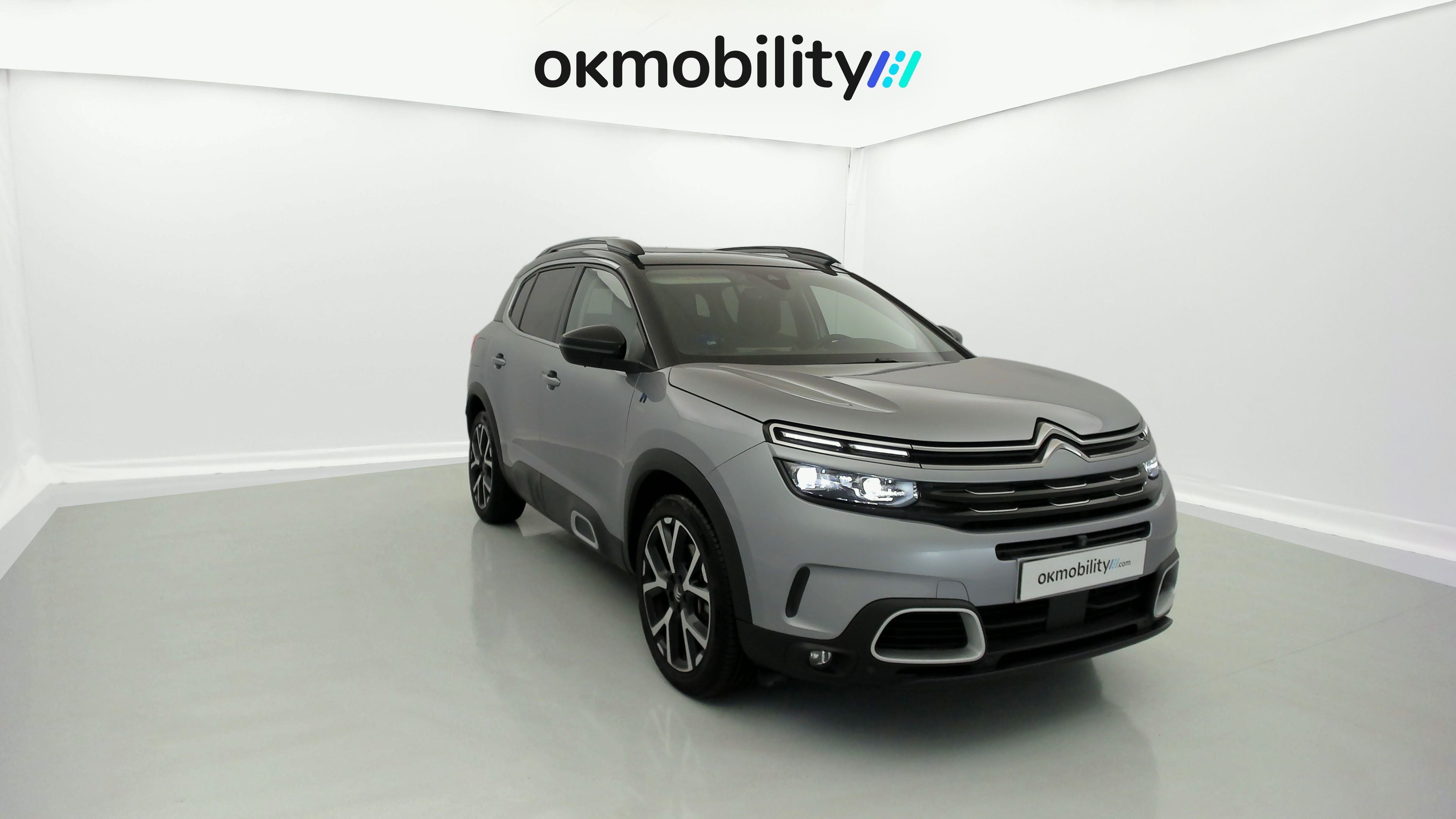citroen c5 aircross shine 1.6 PURETECH HYBRID 225 E-EAT 2022 gris acier / negro 12